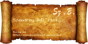 Szendrey Bálint névjegykártya